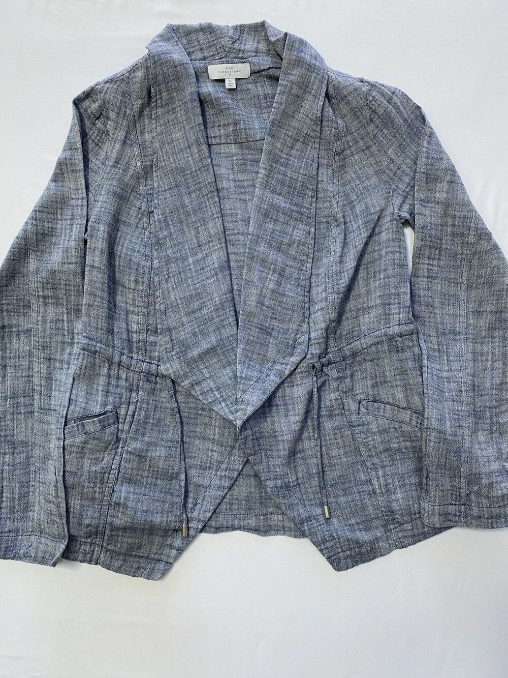 New Directions Blue Utility Jacket Small Coastal Grandmother Cottagecore